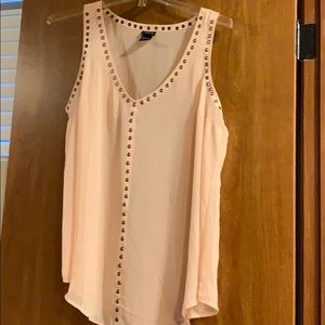 See through tank top with metal details